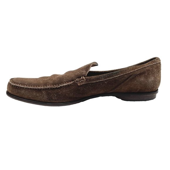 John Varvatos Distressed Suede Loafers - Brown | 10 - Picture 8 of 14